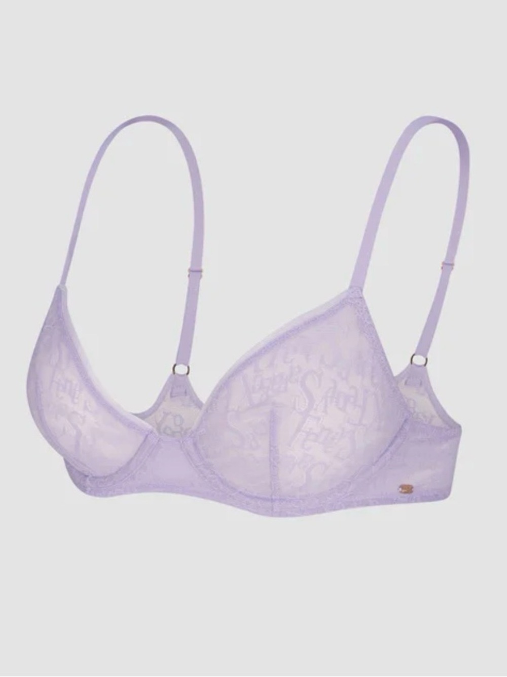 NWT Savage X Fenty SIGNATURE SCRIPT UNLINED BRA 36B Lavender Purple coquette